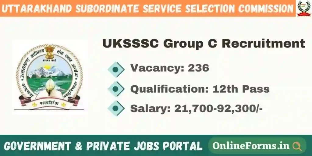 UKSSSC Group C Recruitment 2023
