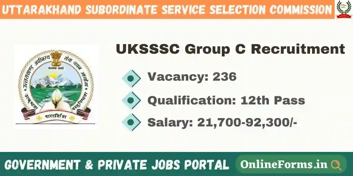 UKSSSC Group C Recruitment 2023