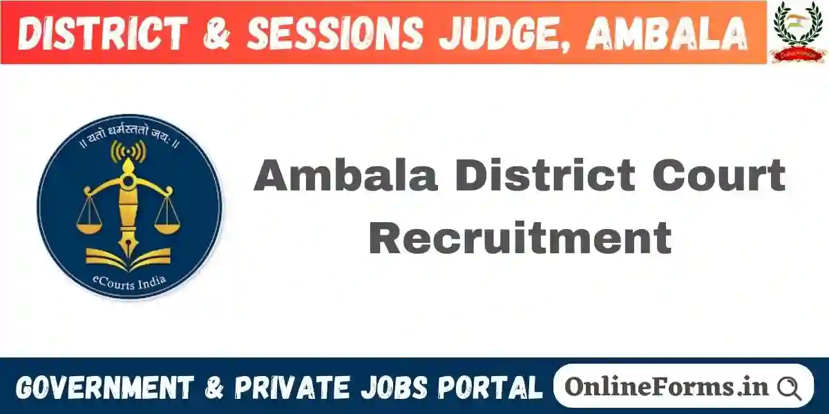 Ambala District Court Recruitment