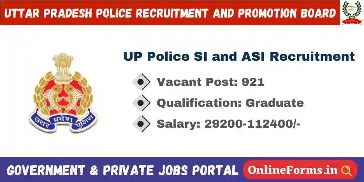 UP Police SI and ASI Recruitment 2024