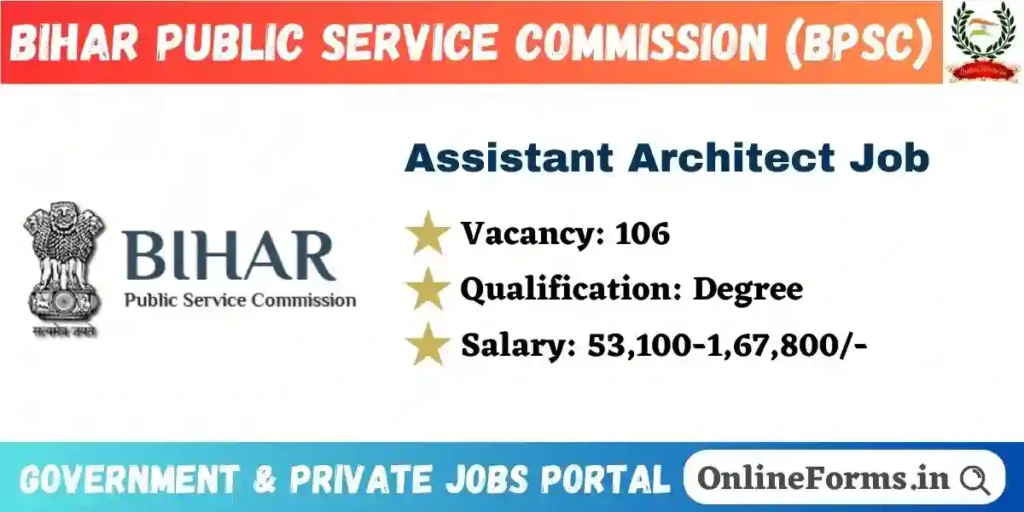 BPSC Assistant Architect Recruitment 2024