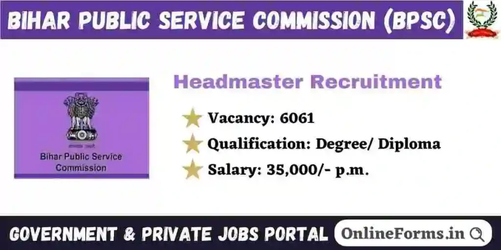 Bihar Headmaster Recruitment 2024