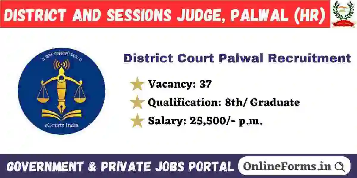 District Court Palwal Recruitment 2024