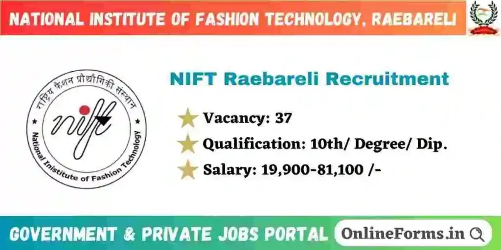 NIFT Raebareli Recruitment 2024