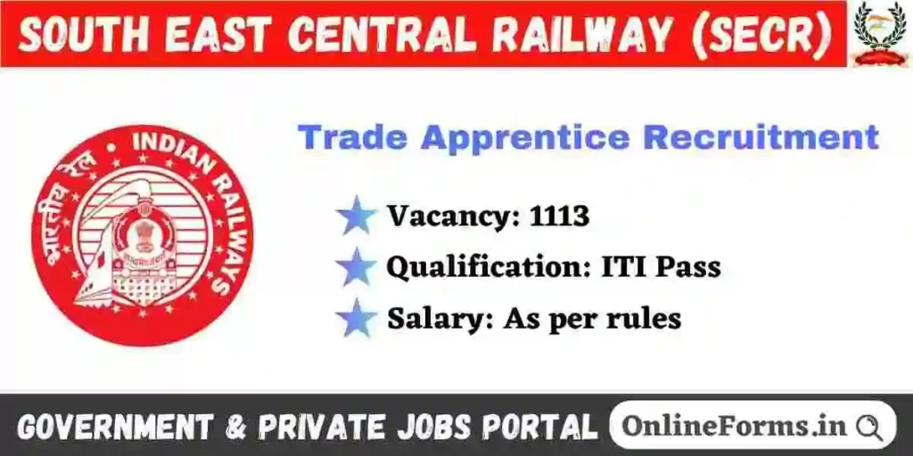 SECR Raipur Apprentice Recruitment 2024