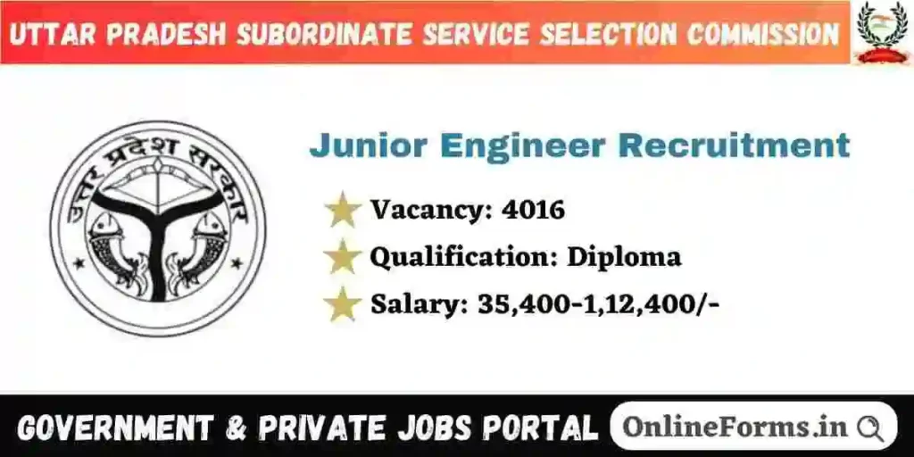 UPSSSC Junior Engineer Recruitment 2024