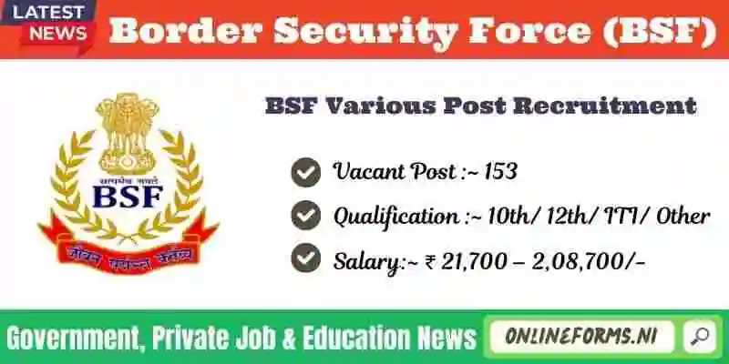 BSF Recruitment 2024 Apply For Group A, B And C Posts