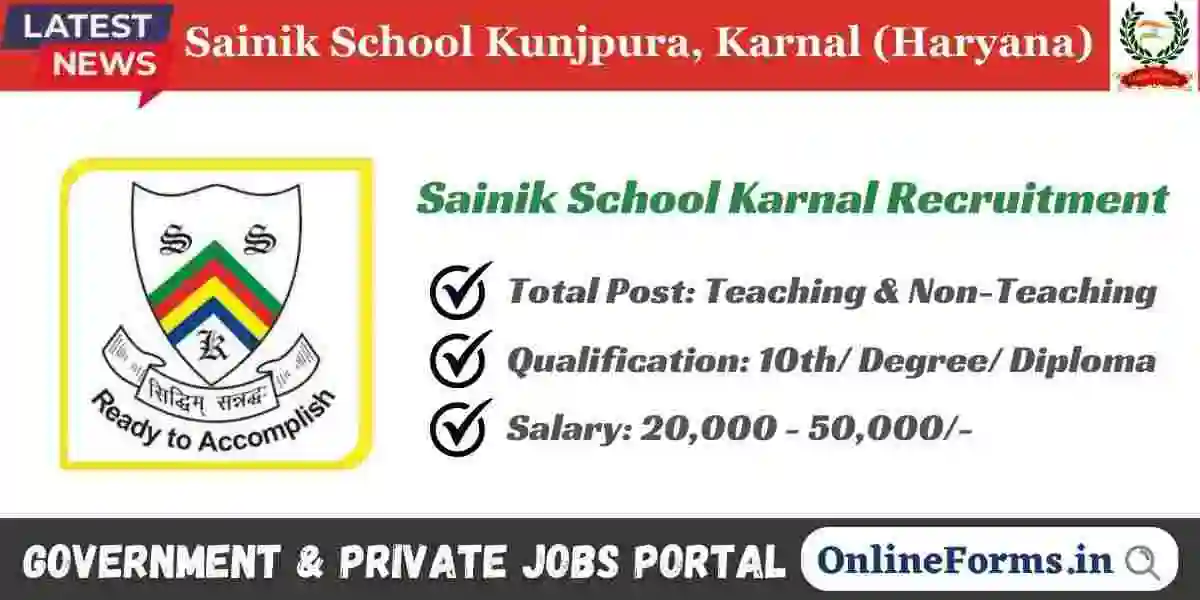 Sainik School Kunjpura Recruitment