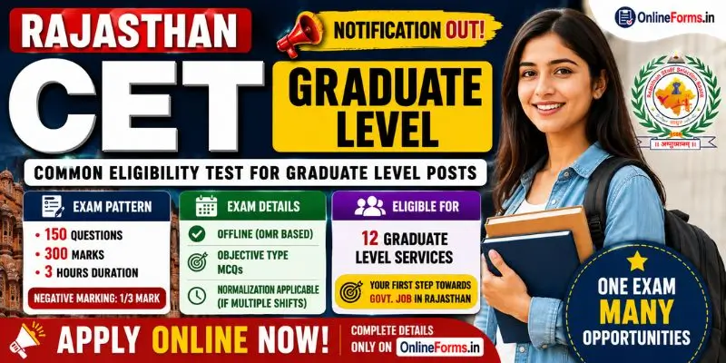 Rajasthan CET Graduate Level Recruitment Exam Date Admit Card