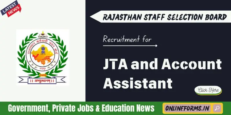 RSMSSB JTA and Account Assistant Recruitment