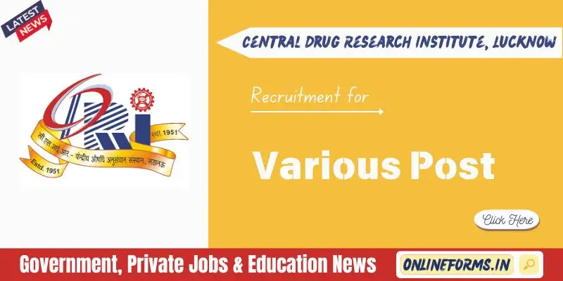 CSIR CDRI Lucknow Recruitment