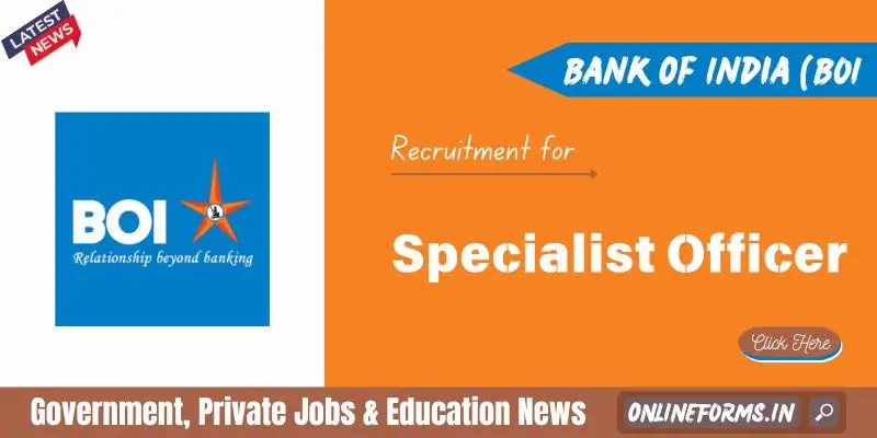 Bank Of India SO Recruitment
