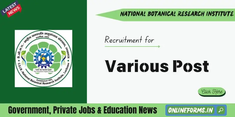 CSIR NBRI Recruitment