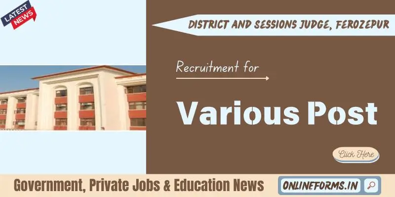 District Court Ferozepur Recruitment