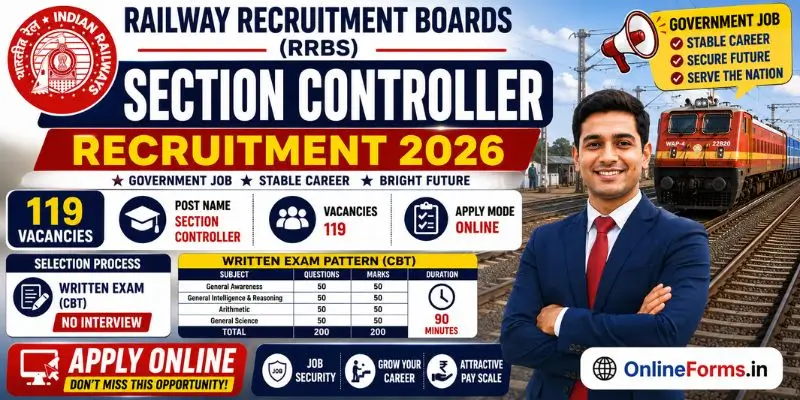 RRB Section Controller Recruitment 2026 Apply, Exam Date, Admit Card, Answer Key, Result