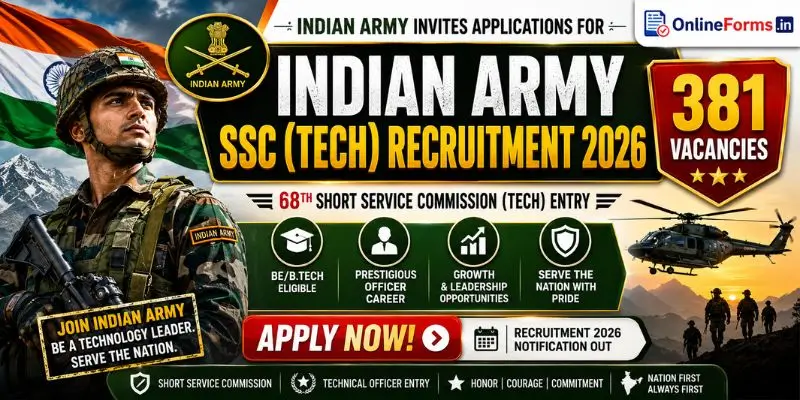 Indian Army SSC Technical Recruitment July 2026