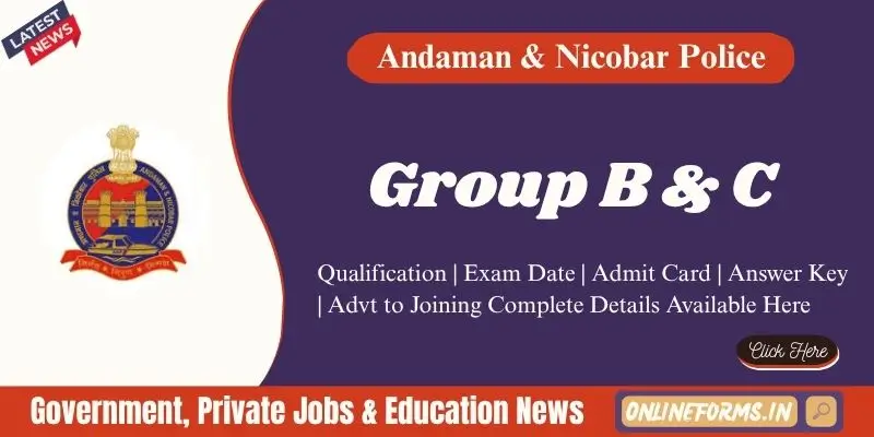 Andaman Nicobar Police Recruitment 2026 Apply for 495 Vacancies Andaman Nicobar Police Recruitment