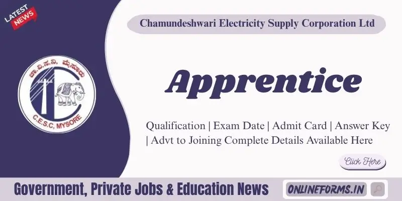 CESC Mysore Apprentice Recruitment 2026 Apply for 200 Vacancies CESC Mysore Apprentice Recruitment