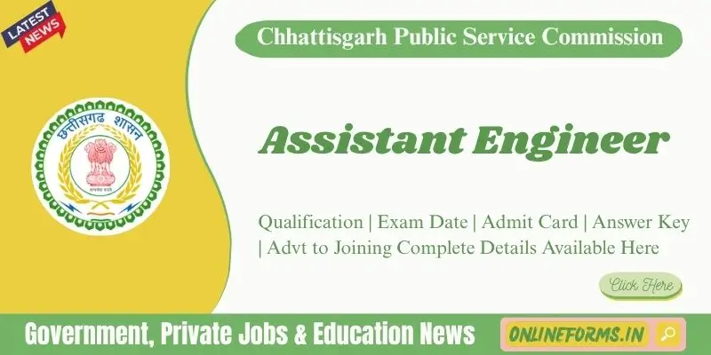 CGPSC Assistant Engineer Recruitment 2026 | Register & Login CGPSC Assistant Engineer Recruitment