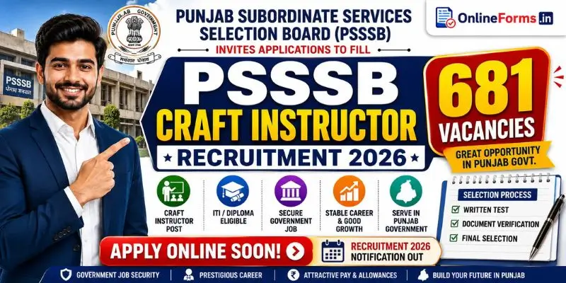 PSSSB Craft Instructor Recruitment 2026