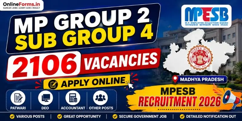 MP Group 2 Sub Group 4 Recruitment 2026